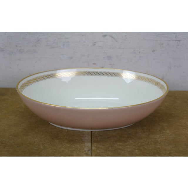 Mid 20th Century 33pcs Lenox Caribbee Pink & Gold X-444 Dinnerware China Plates Bowl Saucers For Sale - Image 11 of 14