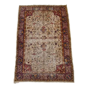 Antique Kashan Handwoven Silk Rug