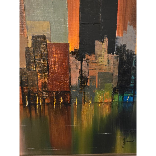 Mid-Century Modern Vintage Mid Century Modern Signed Painting Reflection For Sale - Image 3 of 12