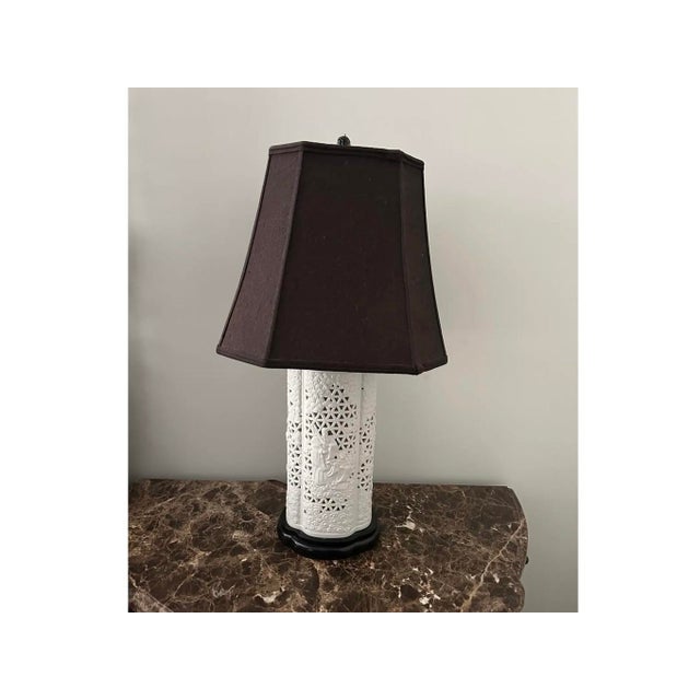 Early 20th Century Blanc De Chine Table Lamp For Sale - Image 4 of 12