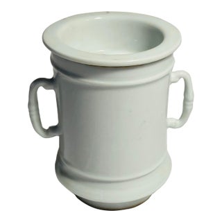 Antique Porcelain Tea or Coffee Strainer With Two Handled Large Mug For Sale