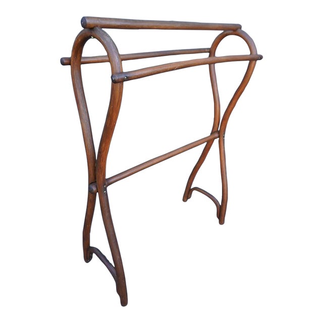 1900s Thonet Bentwood Round Top Valet/Towel Rail For Sale