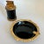 A Vintage Circa 1960s Hollywood Regency Royal Bovano Black Enamel / Gilt Brass Ashtray and Table Lighter, the Set of 2 Pieces For Sale In Miami - Image 6 of 12