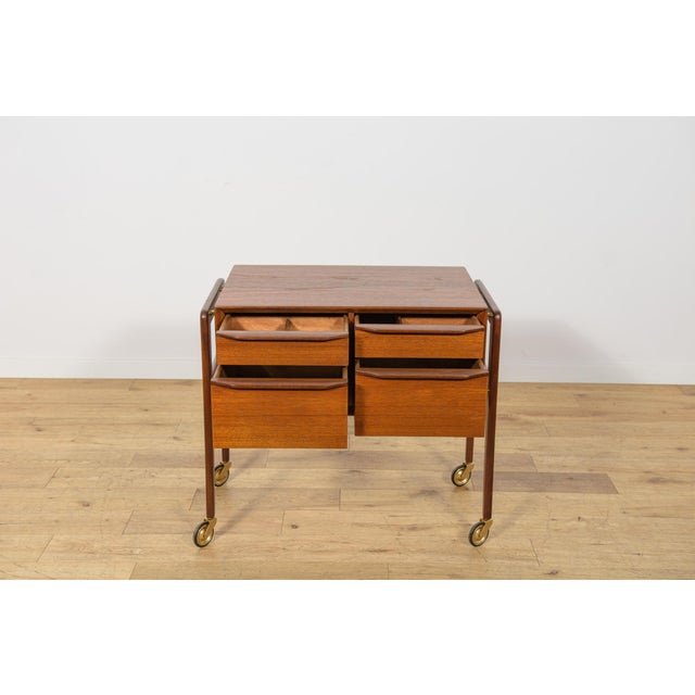 Mid-Century Modern Teak Serving Trolley on Castors, Denmark, 1960s For Sale - Image 10 of 18
