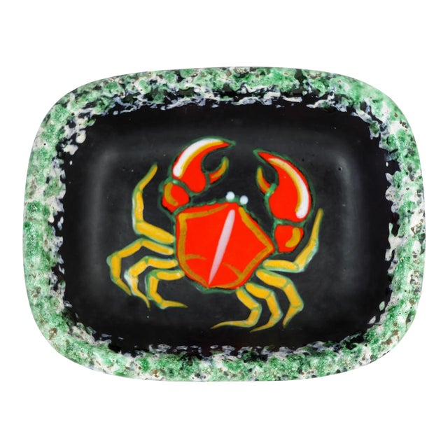 Mid 20th Century Mid-Century Fourmaintraux Vallauris Boho Crab Pin Tray For Sale