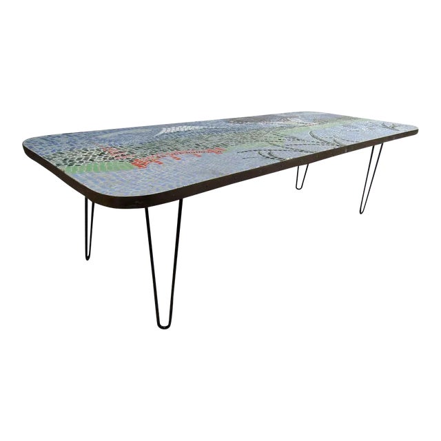 Vintage Modern Mosaic Coffee Table For Sale