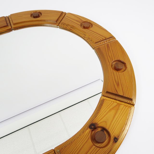 Swedish Pine Mirror, 1970s For Sale - Image 3 of 8