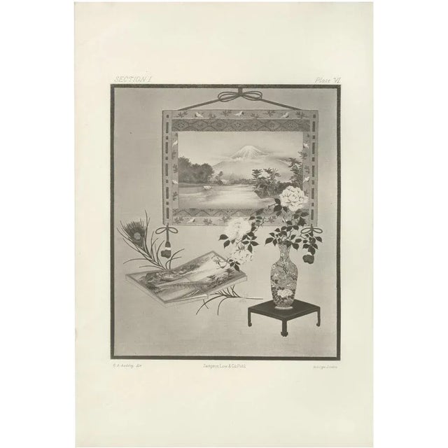 Still Life with Mount Fuji and Floral Vase, 1800s, Paper For Sale - Image 10 of 10