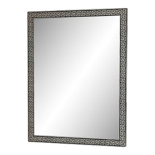 Vintage Greek Key Meander Black Framed Wall Mirror For Sale