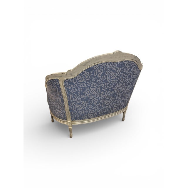 Custom Upholstered Hickory French Provincial Settee For Sale - Image 9 of 11