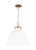 2020s Chapman & Myers by Visual Comfort Studio Wellfleet Large Dome Pendant, Matte White & Burnished Brass For Sale - Image 5 of 5