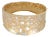 14k Two Tone Gold Wide Concave Pebble Style Bracelet For Sale