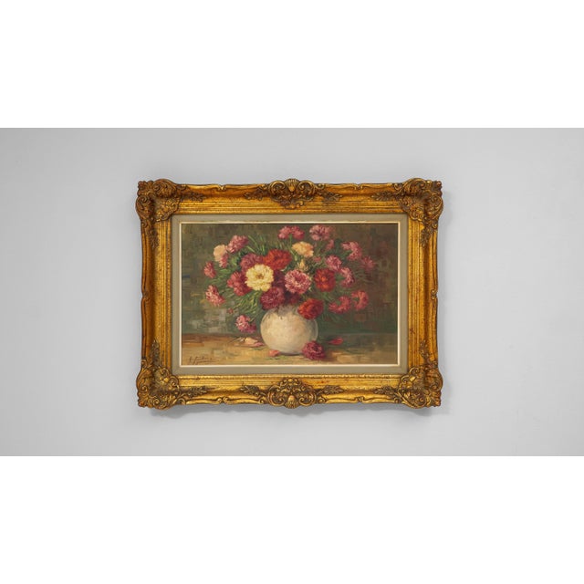 20th Century Belgian Still Life Bouquet Painting in Wooden Frame For Sale - Image 12 of 18