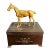 1940s Horse Statue Trophy Lidded Box Equestrian Ora Horse Racing Vintage Brass For Sale