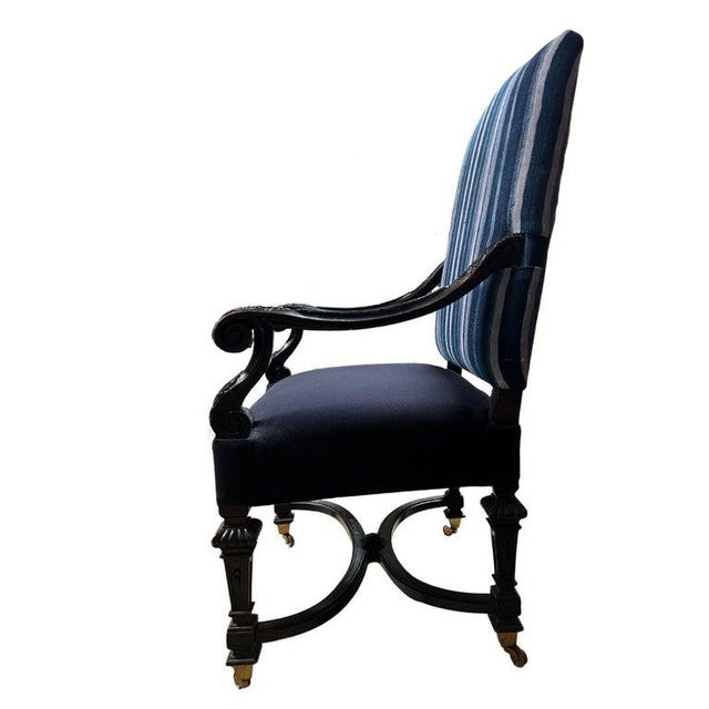 Italian Chair with Antique Indigo Cloth