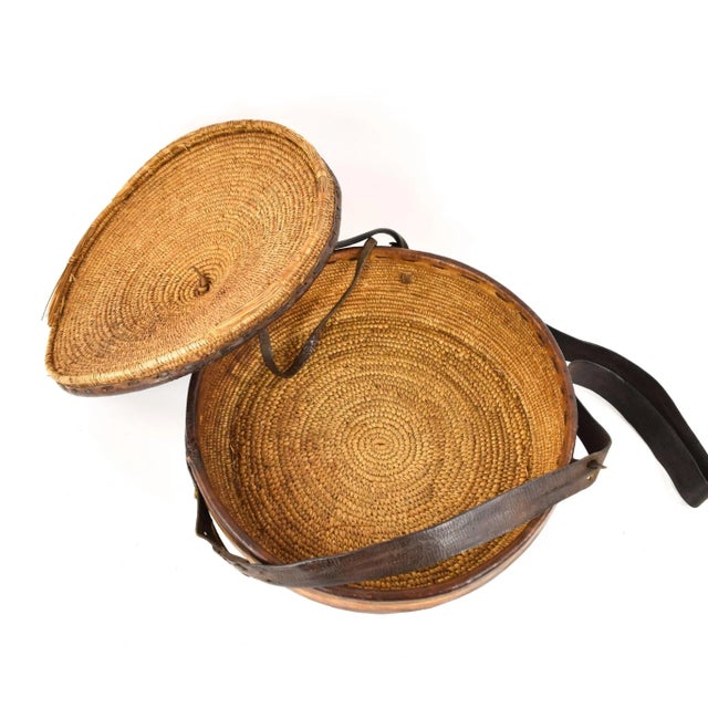 Late 20th Century Late 20th Century Lidded Leather Basket For Sale - Image 5 of 5