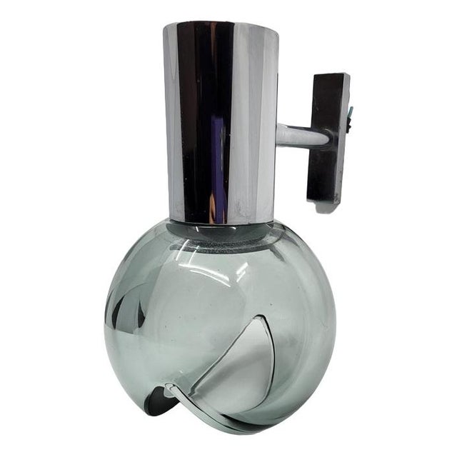 Eye Ball Wall Light in Glass and Chrome, Italy, 1970s For Sale - Image 9 of 9
