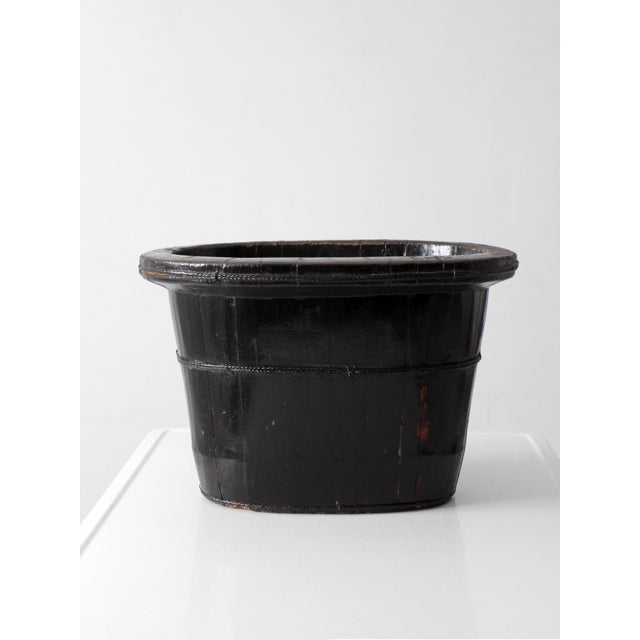 Chinese Antique Chinese Primitive Coopered Wood Basin For Sale - Image 3 of 14