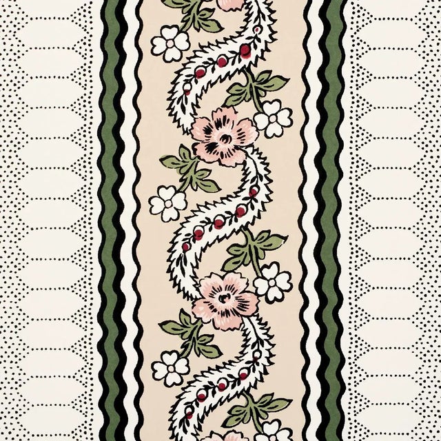 Contemporary Schumacher X Rita Konig Serena Stripe Wallpaper In Rose For Sale - Image 3 of 5