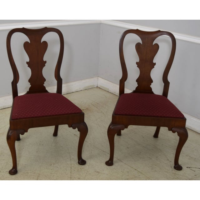 Wood Set of 6 Kindel Queen Anne Mahogany Dining Room Chairs For Sale - Image 7 of 12