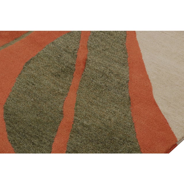 Rug & Kilim X Jenn Ski Orange Mid-Century Modern Style Rug With Geometric Patterns For Sale In New York - Image 6 of 7