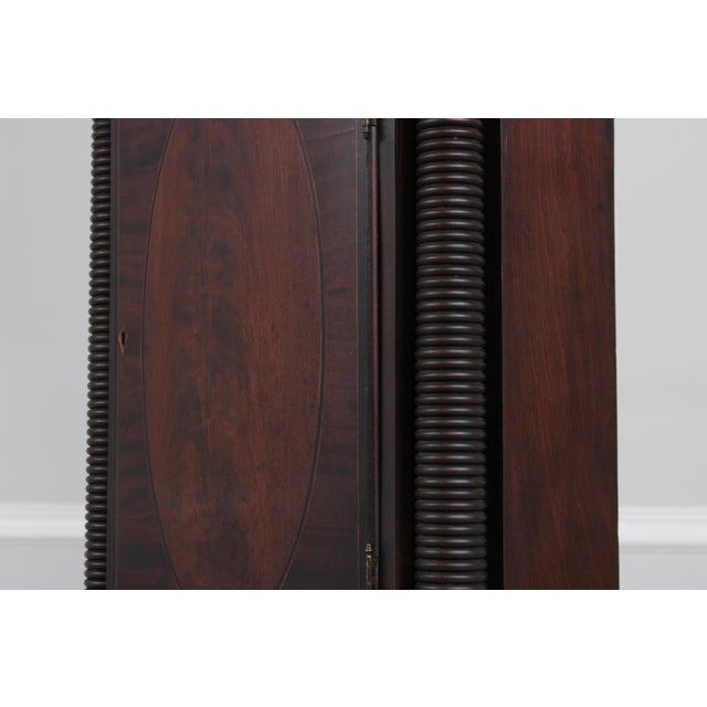 Antique 18th C. English 8 Day Flame Mahogany Grandfather Clock For Sale - Image 11 of 18