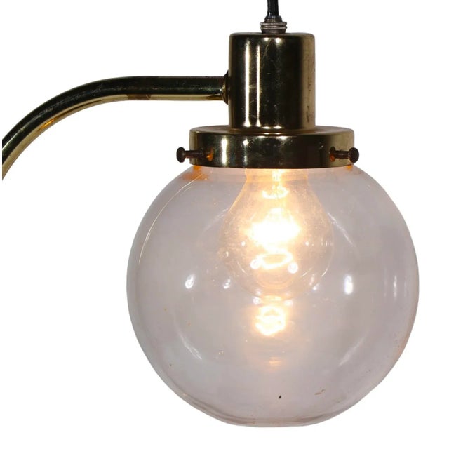 Sonneman Lighting Post Modern Desk Table Lamp With Tinted Glass Ball Globe Shade C 1980's For Sale - Image 4 of 12