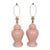 Pink Ceramic Temple Jar Table Lamps, a Pair For Sale