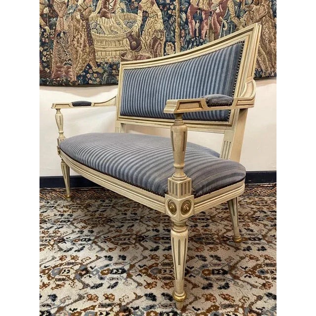 French Louis XV Style Sofa with Fabric For Sale - Image 6 of 6