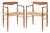 Danish Armchairs in Teak and Paper Cord by H.W. Klein for Bramin, 1960s, Set of 2 For Sale