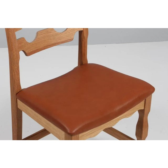 Model Razorblade Oak Dining Chair by Henning Kjærnulf, Denmark, 2023 For Sale - Image 4 of 8