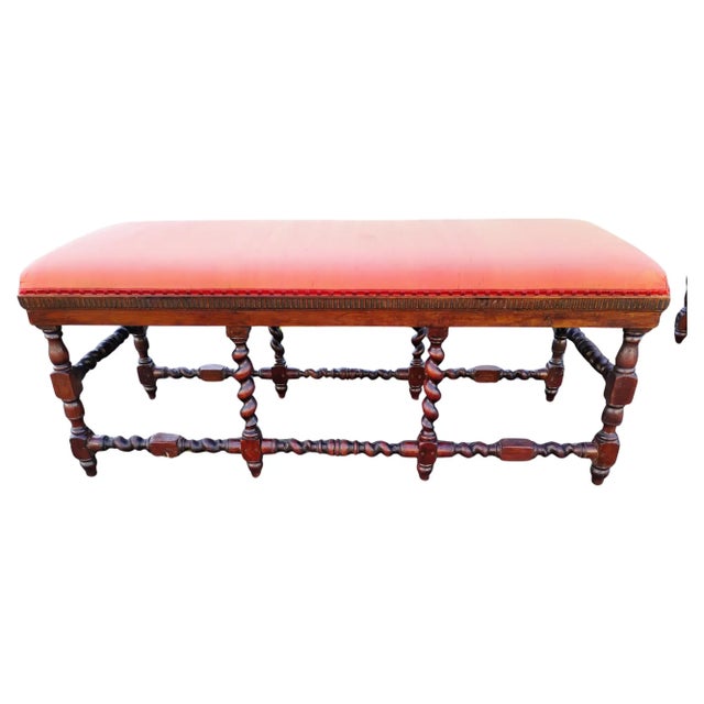 This is a fine example of Late Baroque/Early Rococo period craftsmanship. These French Barley Twist Benches were made in...