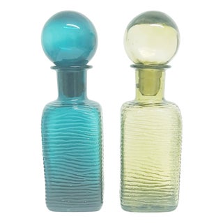 Mid-Century Carafes with Spherical Stoppers, Set of 2 For Sale