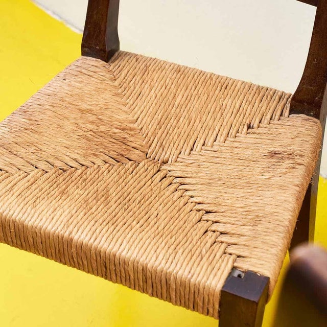 Antique Empire Wooden Chairs with Straw Seats, Set of 6 For Sale - Image 13 of 14