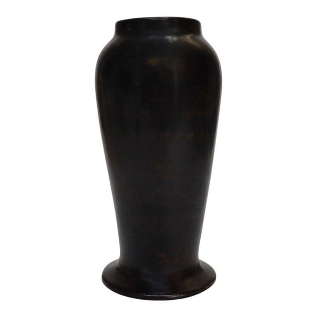Fulper School Art Pottery Vase With Chocolate Brown Glaze Unsigned C1920 For Sale - Image 4 of 8