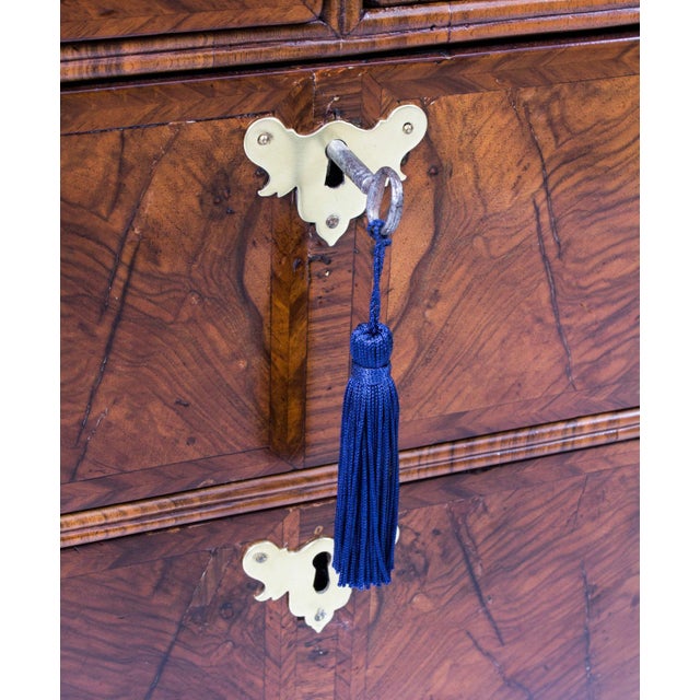 Antique Queen Anne Double Dome Burr Walnut Bureau Bookcase, 18th Century For Sale - Image 18 of 18