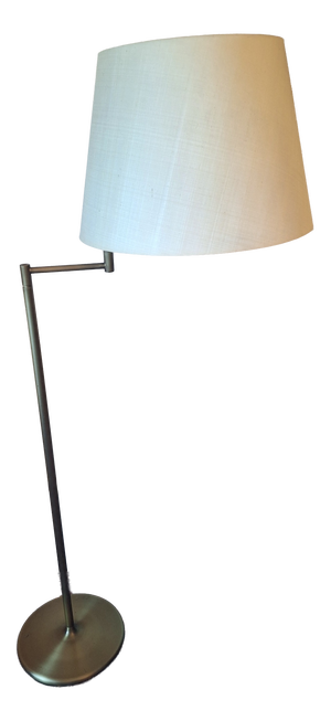 Multi-Adjustable Swing Arm Brass Floor Lamp with Uplight by Walter Von Nessen, USA, 1960s