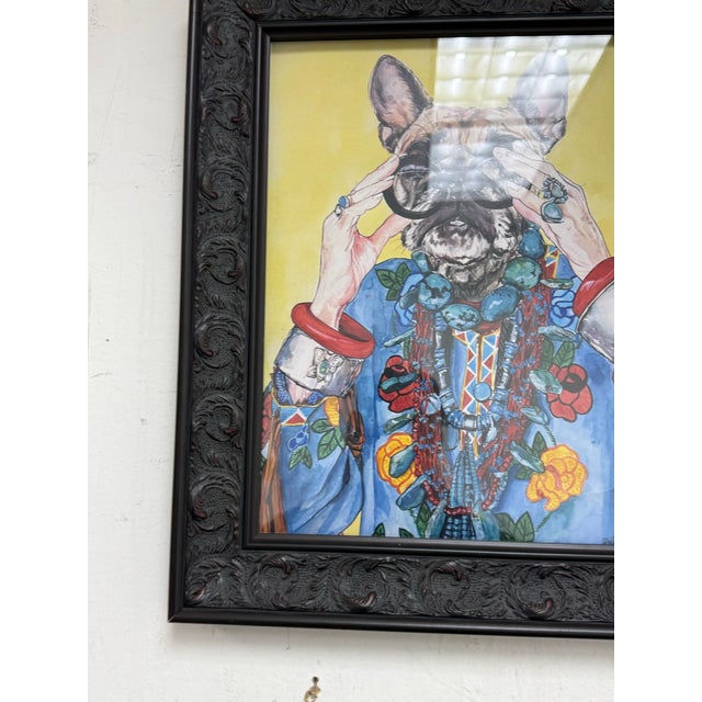 Black Ivy McConnell Pop Art Giclee Print "Iris Apfel as a Dog", Framed For Sale - Image 8 of 12
