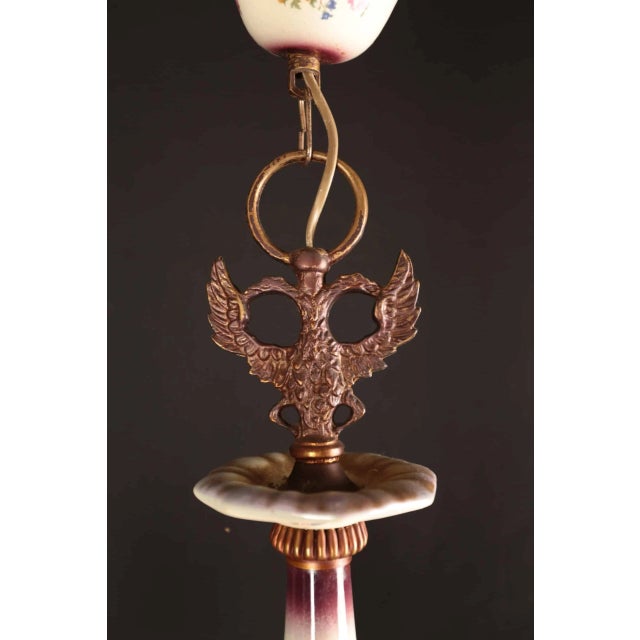Porcelain Six-Arm Chandelier, Netherlands For Sale - Image 4 of 7