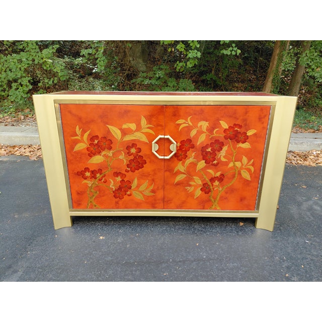 1970s Mastercraft Chinoiserie Faux-Tortoise and Brass Commode For Sale - Image 12 of 14