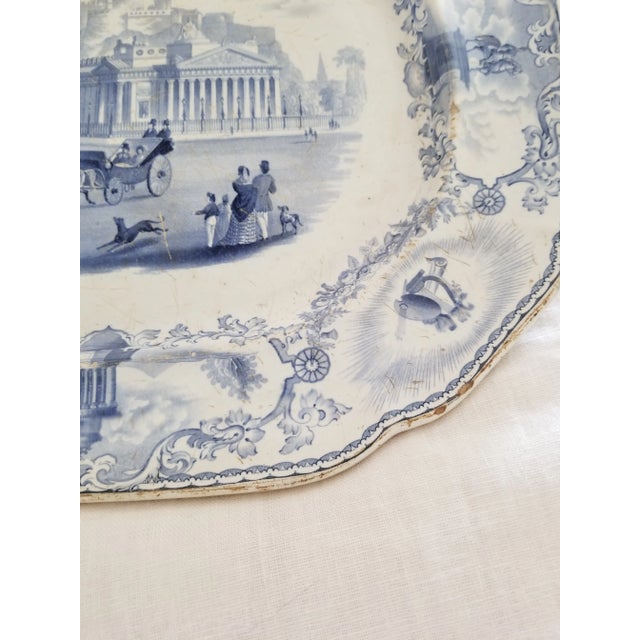 Mid 19th Century Blue and White Transferware Platter For Sale - Image 9 of 12