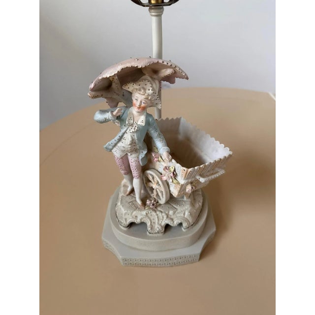 Pair of Antique Bisque Electric Table Lamps For Sale In Phoenix - Image 6 of 12