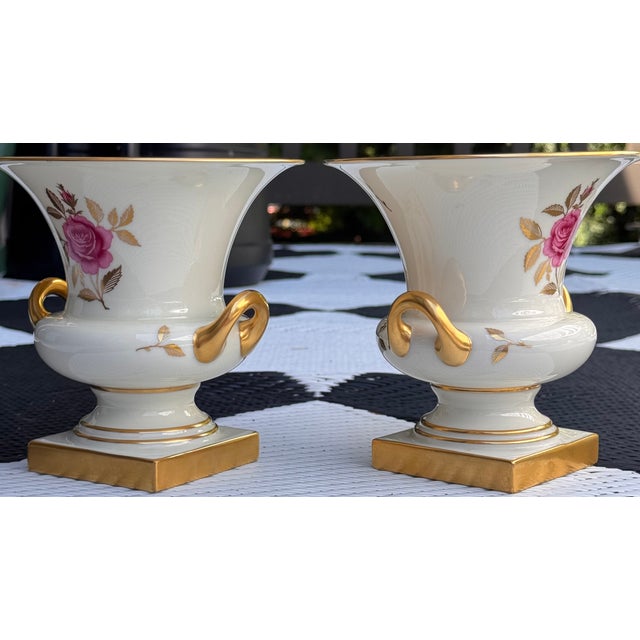 Lenox 1930's Lenox Rhodora Urn Shaped Cache Pots - A Pair For Sale - Image 4 of 16