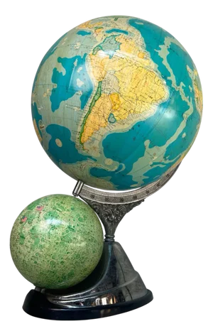 Mid-Century Japanese Earth and Moon Globe from Mahina, 1970s