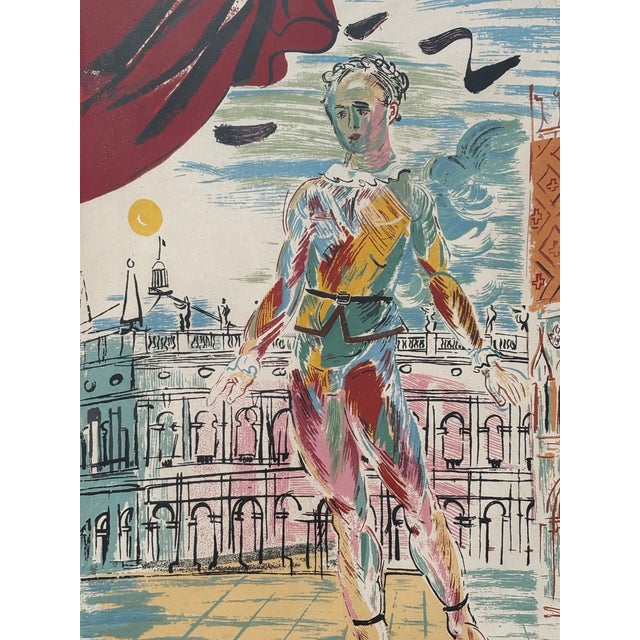 The Harlequin - a' Paris A beautiful and entirely original mid-century print from legendary French Fauvist Painter Raoul...