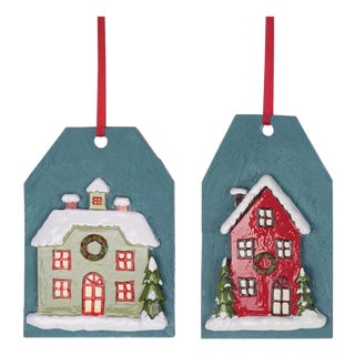 Winter House Tag Ornament (Set of 6) For Sale