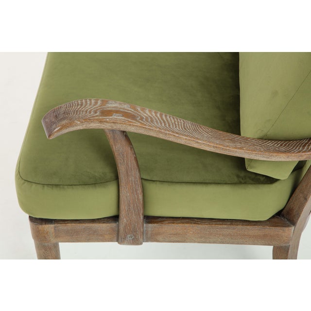 1950s French Mid-Century Cerused Oak Armchairs/ Lounge Chairs - a Pair For Sale - Image 5 of 11