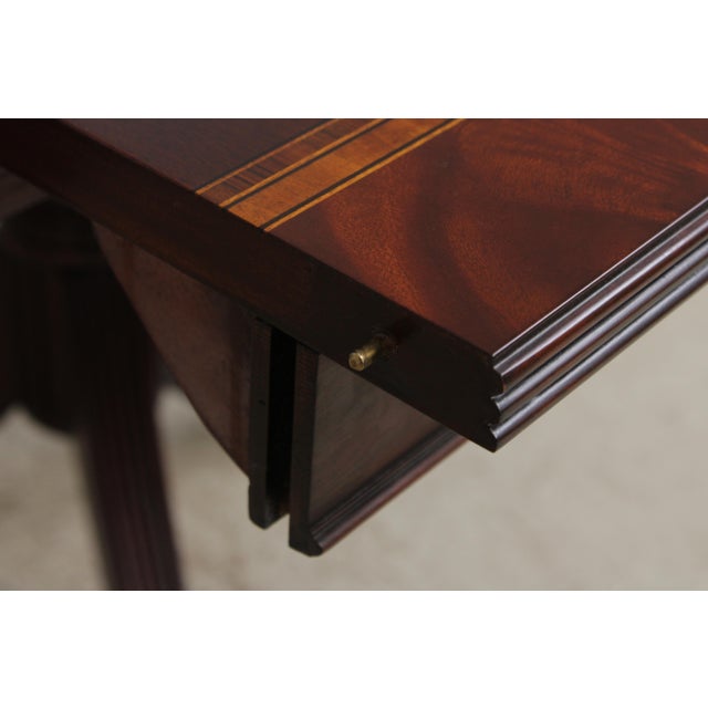 Henkel Harris Model 2235 Mahogany Inlaid Dining Table For Sale - Image 9 of 18