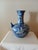Unique and rare Asian enamel painted ceramic vase with spout. Blue feather mark on the bottom. Great shape for its age....