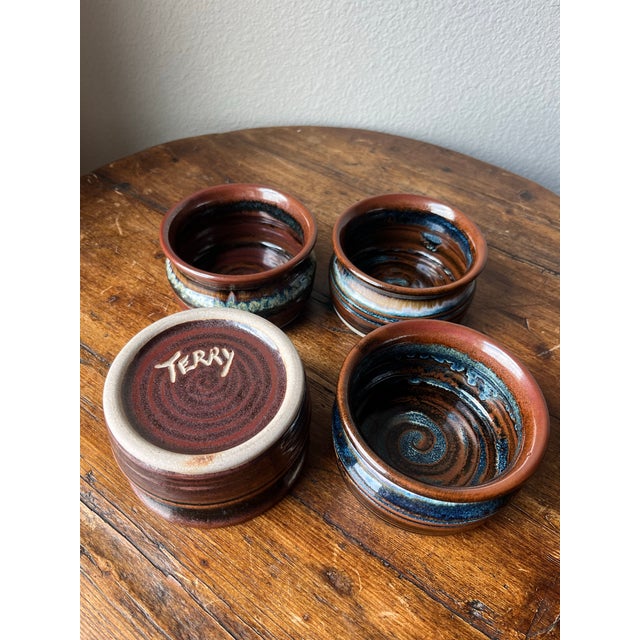 Terry Parker of LomaPrietaPottery Studio Pottery Bowls- Set of 4 For Sale - Image 4 of 9